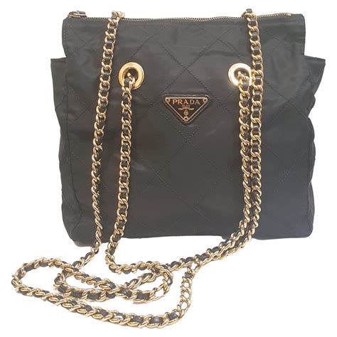 prada leather bag double strap|Prada nylon shoulder bag price.